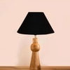 Devansh Black Cotton Table Lamp With Wood Natural Base (10X18 Inches)-28