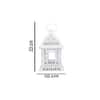 White Metal Lantern with Floral Cutouts