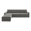 Apollo Sofa (Colour : Ash Grey Velvet, Cushion : Soft, Back Type : Regular, Seating Capacity : Left Aligned 3 Seater + Left Aligned Chaise)