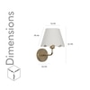 Sadie Shine Brass Metal Finish Wall Light With scalloped edges Shade