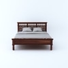 Medhasvini Solid Wood Queen Size Non Storage Bed In Teak Finish