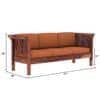 Haveli 3 Seater Wooden Sofa (Orange Colour, Teak Finish)