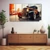 The Castle Decor Vintage Car Art Wall Painting Wooden Framed Digital Painting 27x48 Inch