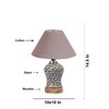 Devansh Conical Grey Cotton Shade Lamp With Wood & Mosaic Glass Base For Decoration/Office/Home/Gifting/Study For Decoration/Office/Home/Gifting/Study -(10X10X14.5) Inches -A