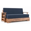 Mahim 3 Seater Sofa cum Bed in Lapis Blue Colour With Storage