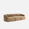 Zenliving Wood 3 Seater With Upholstery Non Storage Sofa In Brown Colour