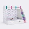Pattern Dreams Bunk Bed  6X5 (Drawers On Wheels) In White Colour
