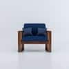 Samar Solid Wood 1 Seater  Sofa With Cushion In Provincial Teak Finish