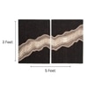 Abstract Black Natural Wool Wall Art 2 Panel Set 5 x 3 Feet