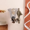 Devansh Metal Electric Wall Light in Antique gold Colour with Transparent Shade Count of 1 Light