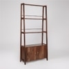 Noah Solid Wood Bookshelf with Storage Unit in Brown Colour