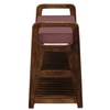 Fjellstad Solid Wood Shoe Rack with Seating in Walnut Brown finish