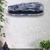 Ray Grey Colour Solid Wood Wall Shelf with Bark lining
