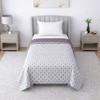 Riva White & Purple Floral Cotton Dohar Single Bed Reversible 300 Gsm Size 240 X 160 Cms