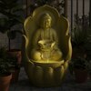 Leaf Buddha Charcoal Grey Fiber Glass Indoor Fountain