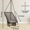 Swingzy Premium Rectangle Swing Chair for Adults Brown with Accessories