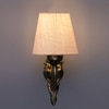 Devansh Metal Electric Wall Light in Antique Gold Colour with White Shade Count of 1 Light