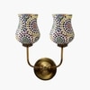 Devansh Metal Electric Wall Light in Gold Colour with Multicolor Shade Count of 2 Lights