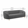 Nero Velvet 3 Seater Sofa in Dark Grey Colour