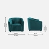 Camro Fabric Sofa (Teal Blue)