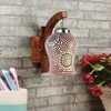 Devansh Solid Wood Electric Wall Light in Brown Colour with Multi Shade Count of 1 Light
