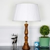 Hatton hand crafted Solid wood honey finish table lamp With White Cotton Shade