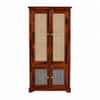 Akira Sheesham Wood Book Case Cum Crockery Unit  In Honey Oak  Finish
