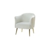 Celeo Velvet Accent Chair in Cream Colour