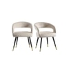 Bentlee Metal Accent Chair in Beige Colour
