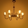 Eliante Champaign Glass Chandelier, 6-Light, Mild Steel And Ceramic, Elegant Modern Lighting Fixture