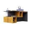 Hexa Engineered Wood Coffee Table With Storage In Slate Grey And Giant Wood