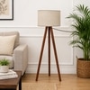 Two Fold Desmond Floor Lamp with Beige Shade