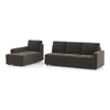 Apollo Sofa (Colour : Smoke, Cushion : Hard, Back Type : Regular, Seating Capacity : Left Aligned 3 Seater + Left Aligned Chaise)