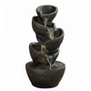 Black Fiber Glass 5 Step Stacked Pot Water Fountain