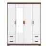Miller 4 Doors 4 Drawers Wardrobe With Mirror and Lock in Two Tone Finish