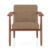 Arles Solid Wood Armchair In Natural Acacia Finish with Clay Kint Colour