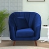 Nilo Velvet 1 Seater Sofa in Navy Blue Colour