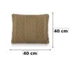 Kennedy Kelp Brown Cotton Knitted Decorative Cushion Cover 16 x 16 Inches