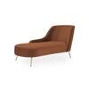 Henz Velvet Chaise Lounger in Brown Colour