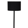 Lazlo Black Cotton Floor Lamp with Solid Wood