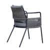 Paola Outdoor Accent Patio Weaving Chair Gun Metal in Grey