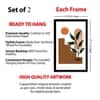 The Castle Decor Boho Abstract Botanical Wall Art Set of 2 Design 9 11x17 Inch
