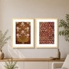 Flower Pattern Mughal Set of 2 Framed Posters Wall Art 45x60 cm