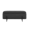 Doe Buck Luxury Boucle Storage Bench in Grey Colour with Black Metal Legs