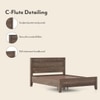 Toledo Solid Wood King Size Non Storage Bed In Danish Walnut Finish