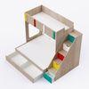 Pattern Dreams Bunk Bed  6X5 (Drawers On Wheels) In Oak & Teal Colour