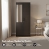 Zoey Engineered Wood 2 Door Wardrobe With Mirror in Dark Wenge Finish
