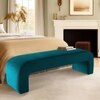 Floran Velvet 2 Seater Ottoman Bench in T Blue  Color
