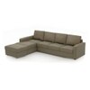 Apollo Compact Sofa (Colour : Cappucino, Cushion : Hard, Seating Capacity : Left Aligned 3 Seater + Left Aligned Chaise + Ottoman)