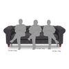 Winchester Essential 3 Seater Fabric Sofa in Steel Colour